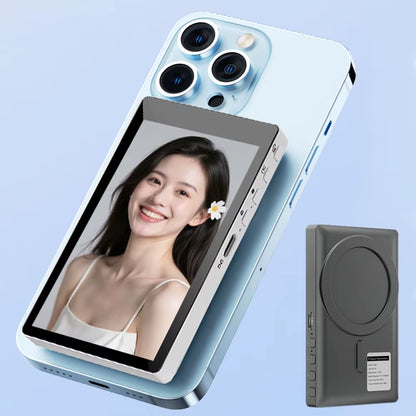 Magnetic Phone Selfie Monitor Screen for Smartphone Rear Camera Selfie Vlog Live Stream for Iphone Android Phone