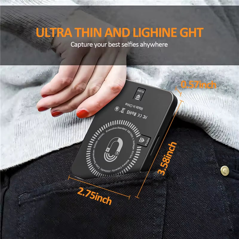 Smartphone Magsafe Selfie Flip Light Mini Vlog Fill Light Dimmable Portable Cube Video Light for Iphone 12/13/14/15/16